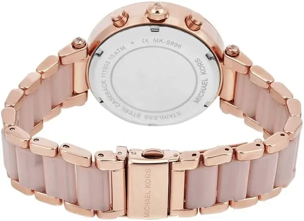 Michael Kors Parker Women's Watch, Stainless Steel and Pavé Crystal Watch for Women with Steel, Leather, or Silicone Band