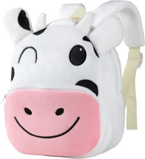 MICHLEY Toddler Backpack Plush Animal SchoolBag Cartoon Girls Travel Bag Mini Baby Daypack for Kids Kindergarten Pre School Bags, Cow