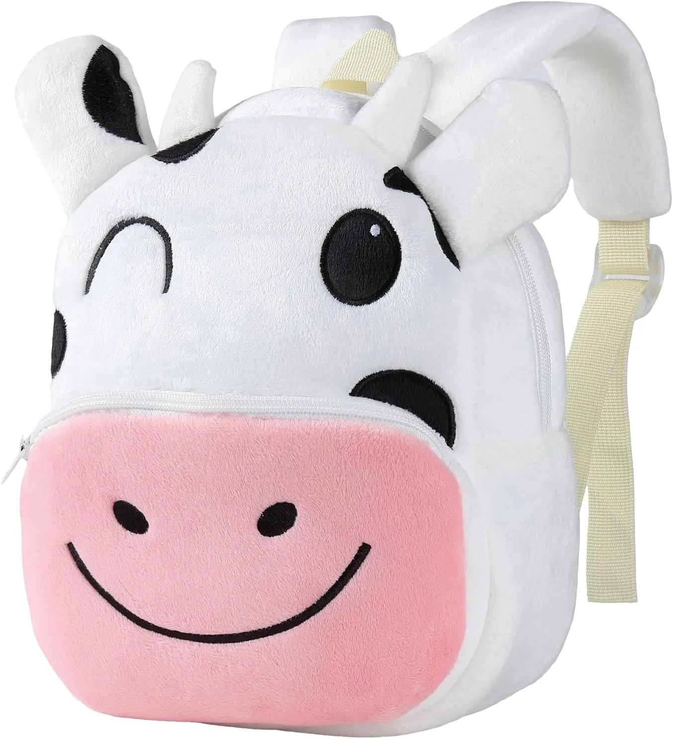 MICHLEY Toddler Backpack Plush Animal SchoolBag Cartoon Girls Travel Bag Mini Baby Daypack for Kids Kindergarten Pre School Bags, Cow