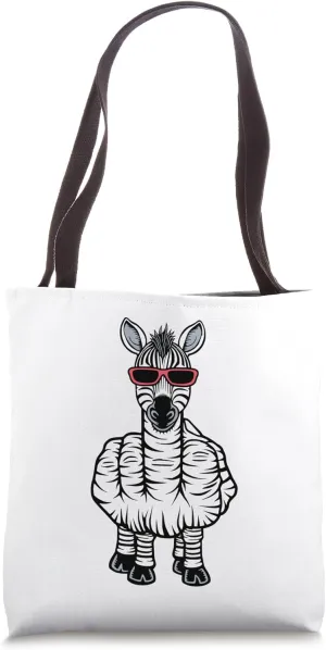 Middle Finger Zebra Funny Rude Inappropriate Antisocial Hand Tote Bag