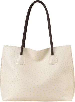 Milan Chiva Tote Bag for Women with Zipper Large Ostrich Vegan Leather Shoulder Purses and Handbags