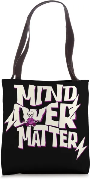 Mind Over Matter Skeleton Meditation Lightning Design Tote Bag