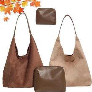 Modavo Suede Tote Bag for Women, Modavo Suede Bag, Suede Shoulder Bag Women's Suede Purse Vintage Top Handle Bag