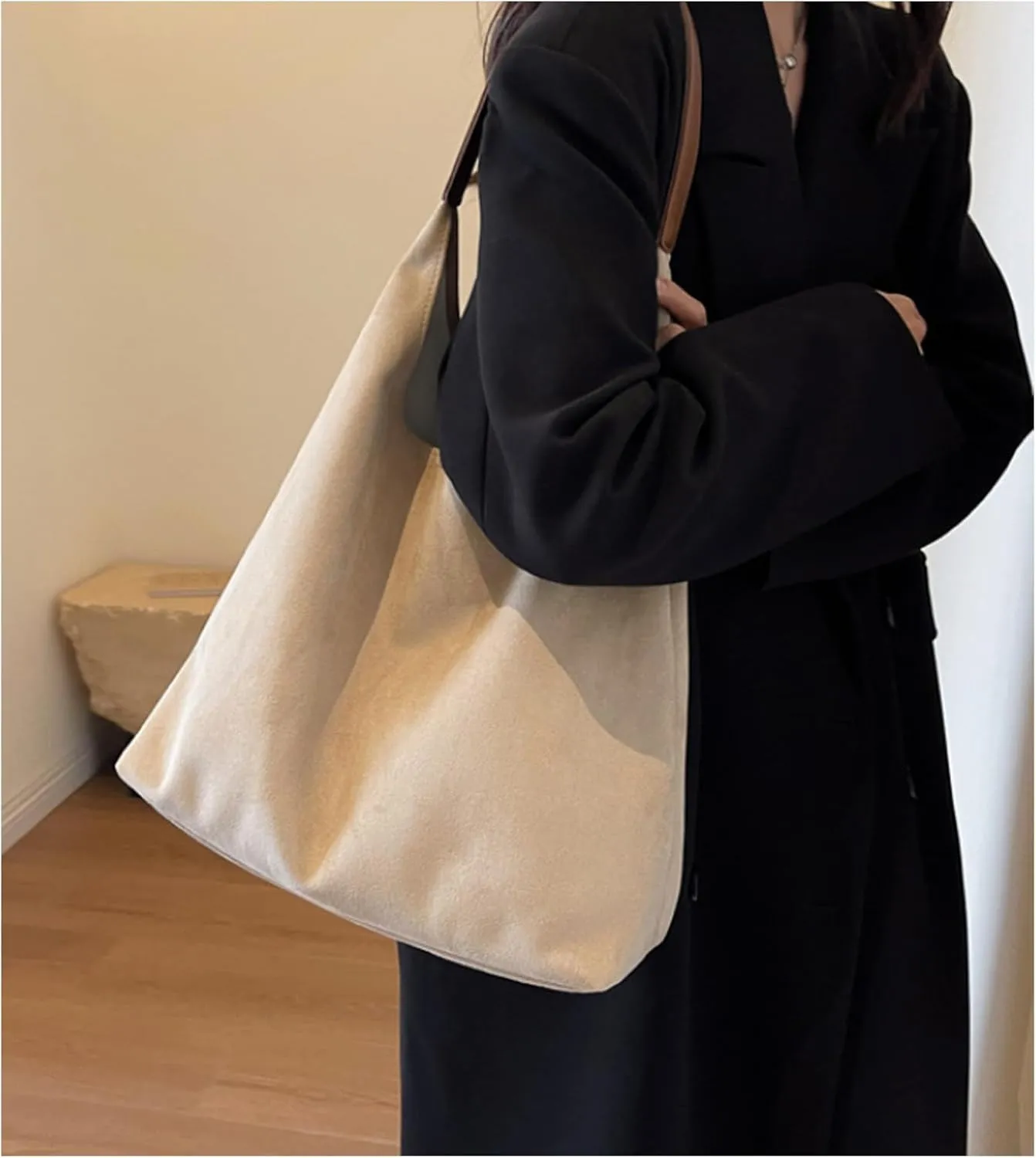 Modavo Suede Tote Bag for Women, Modavo Suede Bag, Suede Shoulder Bag Women's Suede Purse Vintage Top Handle Bag