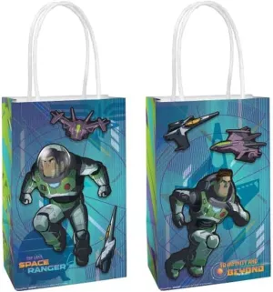 Multicolor Toy Story Buzz Lightyear Create Your Own Paper Bag with Add-ons (Pack of 8) - 8.25" x 5" x 3.25" - Perfect for Kids' Parties & Gifts