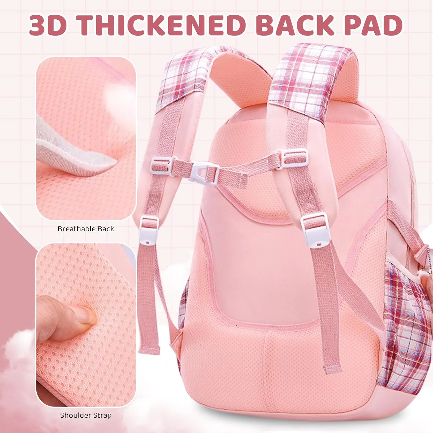 mygreen Cute Kawaii Kids Backpack for Girls - Anti - Theft, Multiple Pockets School Book Bags for Primary & Middle School Students Purple Large