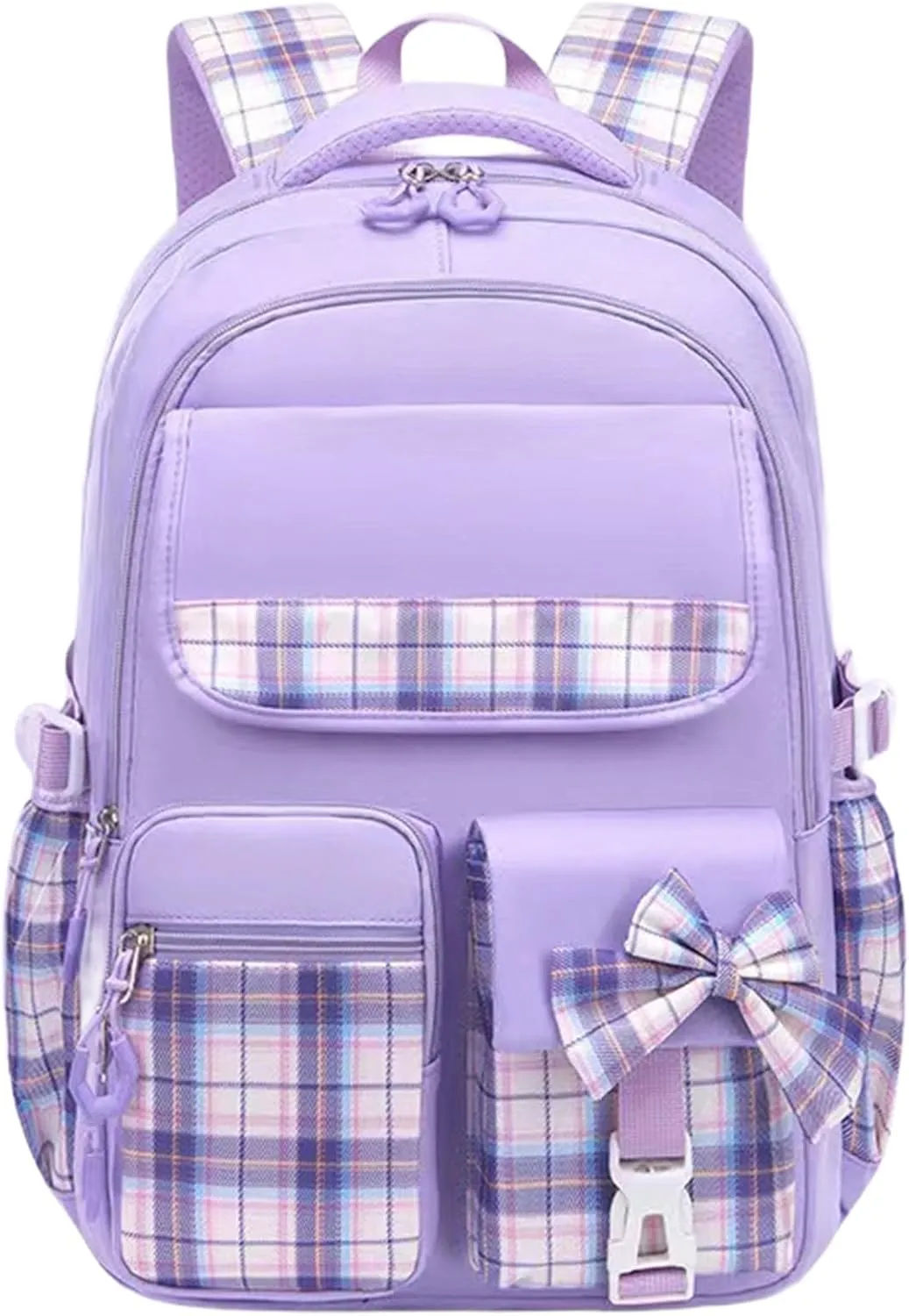 mygreen Cute Kawaii Kids Backpack for Girls - Anti - Theft, Multiple Pockets School Book Bags for Primary & Middle School Students Purple Large