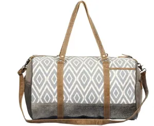 Myra Bag Artist's Impression Upcycled Canvas & Leather Traveller Duffel Bag S-1334