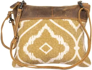 Myra Bag Chocolate Caramel Small & Crossbody Bag Upcycled Canvas, Leather & Rug S-2170