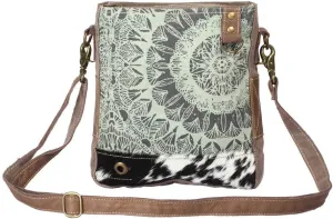 Myra womens Bag Verdant Upcycled Canvas & Cowhide Leather Shoulder Bag S-1209, Grey, One Size