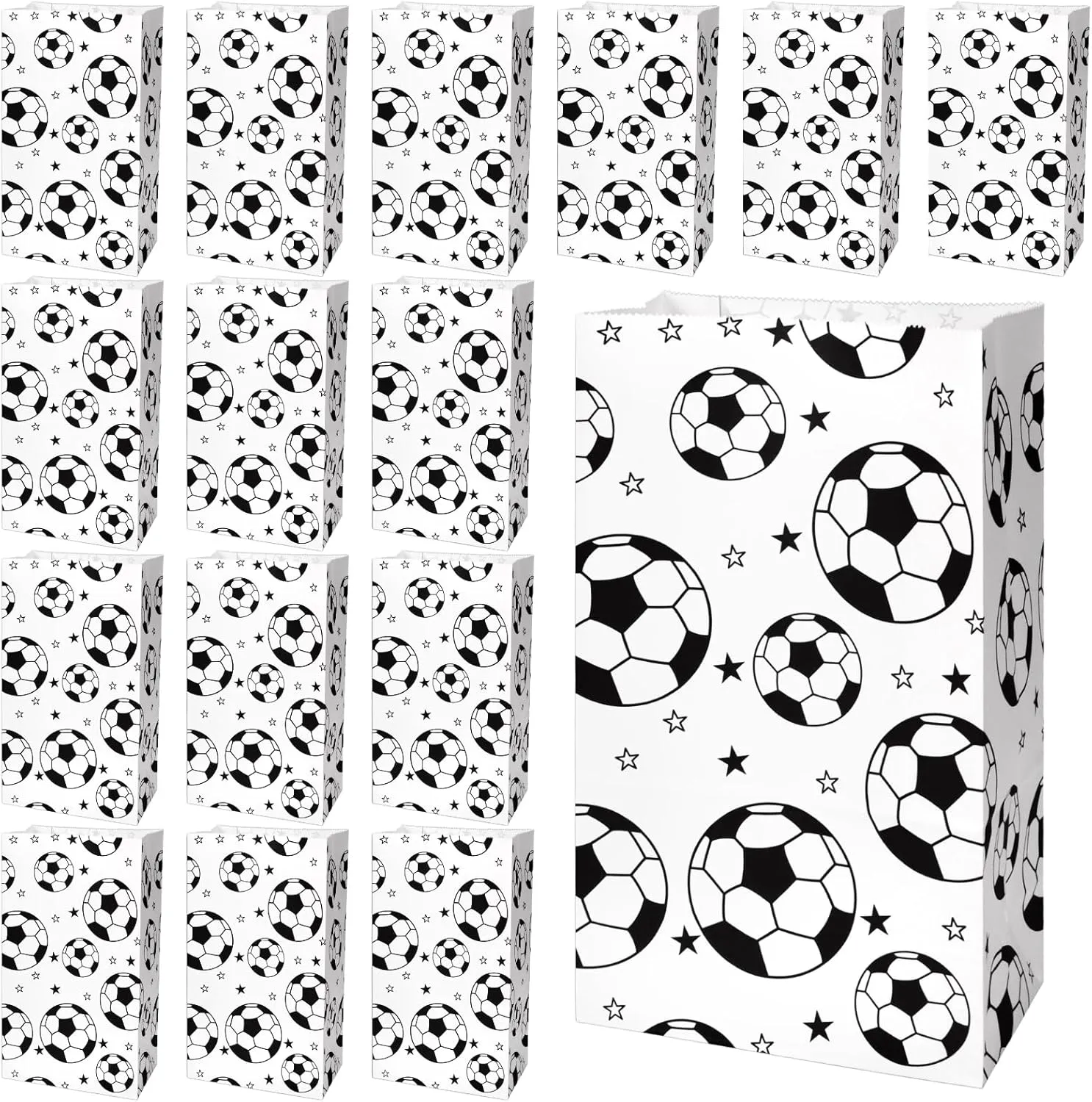 Neworkg 40 Pack Paper Soccer Party Favor Bags, Soccer Gift Bags, Candy Goodie Treat Bags for Party Favor Supplies