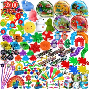 nicknack 200pcs Party Favor Kids Party Prizes for Classroom Rewards Bulk Kid Goodie Bag Stuffers Pinata Toys Fillers, Prize Box Toys for Kids 4-8 Carnival Prizes