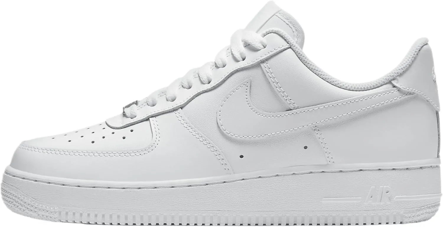 Nike Women's Air Force, White,Metallic Logo, 12 US