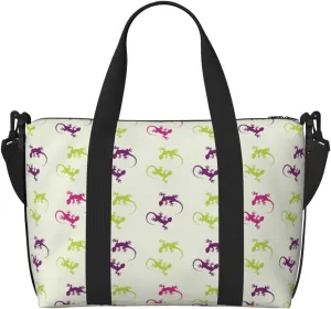 Novastar Laptop Tote Bag for Women Work - Colorful Cute Gecko Lizard_A Overnight Weekender Bags for Women Travel, Gym Bag for Women Men, Personal Item Crossbody Travel Bags for Women Men Carry On