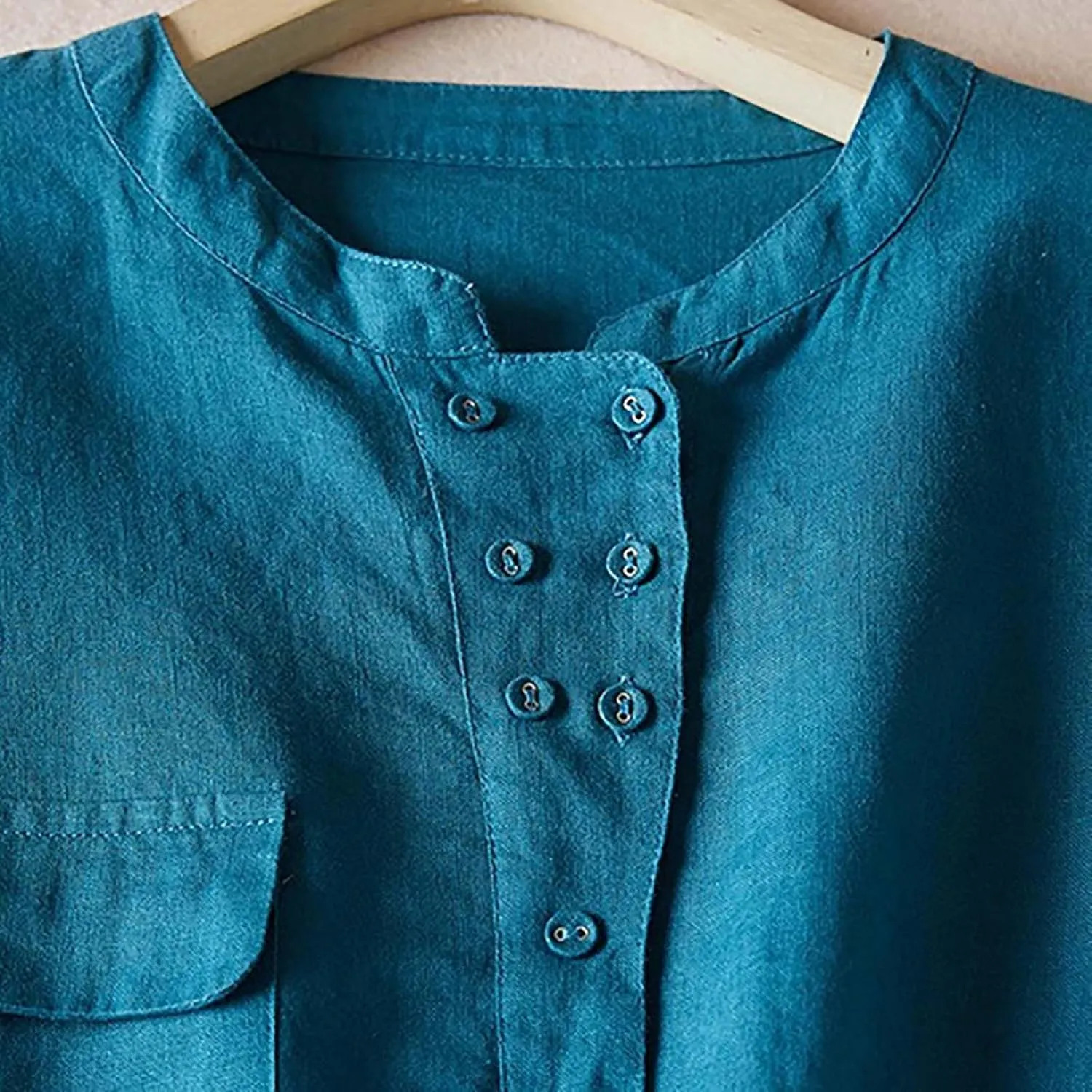 Oplxuo Womens Linen Short Sleeve Button Down Shirt Dress Solid Color Cotton Loose Shirt Dresses for Women with Pocket