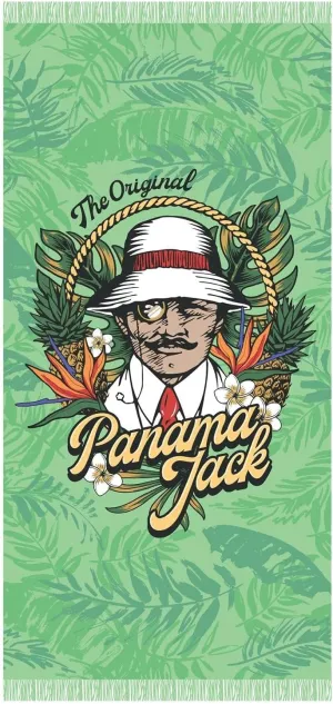 Panama Jack Tropical Man Fringe Beach Towel - Green