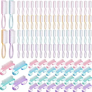 Patelai 48 Pcs Handle Grip Nail Brush Bulk Colorful Nail Scrubber Cleaner Fingernail Brushes Hand Toes Scrub Cleaning Brushes Pedicure Scrubbing Tool for Men and Women, Multicolor Brush