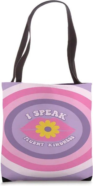 Pattern Retro Aesthetic I Speak Fluent Kindness Vaporwave Tote Bag