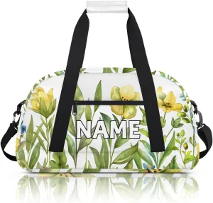 Personalized Custom Gym Bag for Women Men Carry on Spring Flora Travel Duffel Tote Wildflower Colorful Overnight Workout Weekender Bag