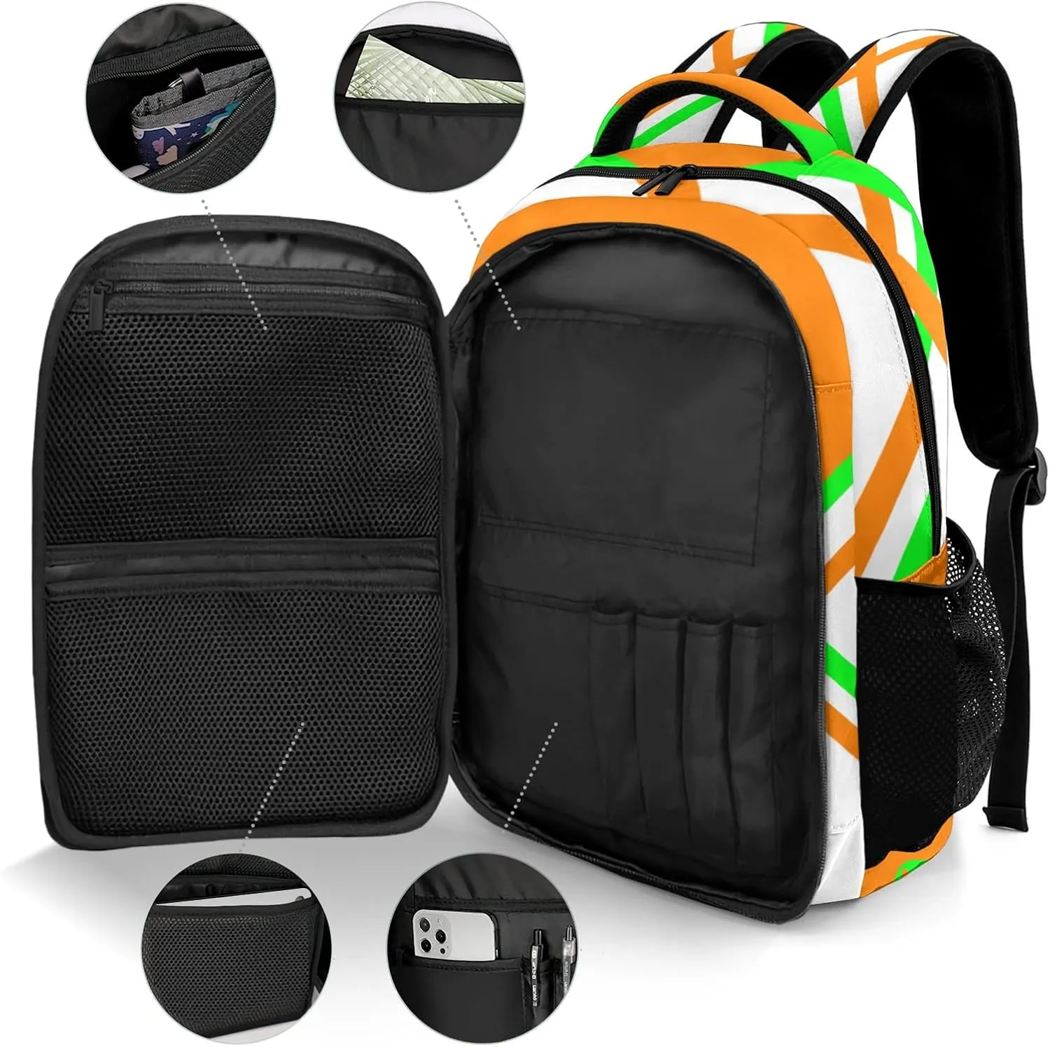 Personalized Name Cheerleaders Backpack Custom Name Large Capacity Shoulder Bags for Sports Party Cheer Pom Orange