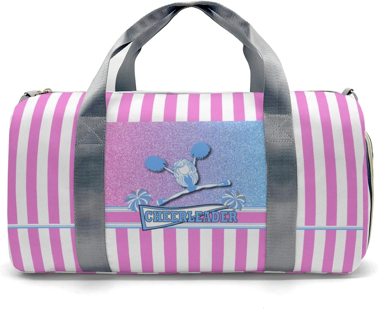 Personalized Name Duffel Bag Cheerleader Girl Pink Blue Pom Pom Ultimate Travel Bags: Your Companion for Every Adventure