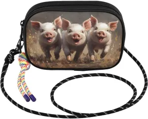 Pigs Run Cute Small Crossbody Bags for Women Cell Phone Purses Women's Shoulder Handbag Wallet Purse