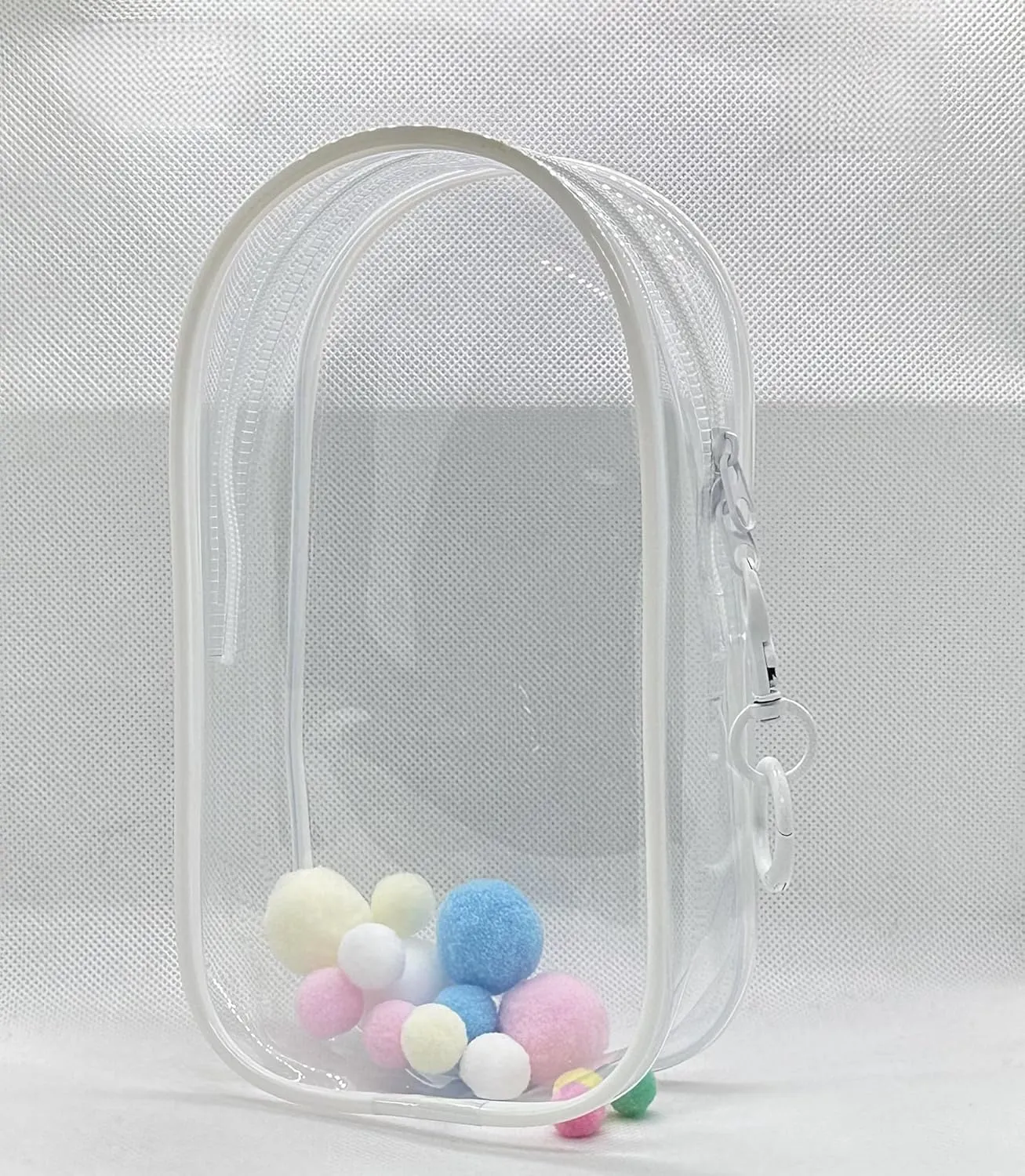 Pink Clear Bags Beach Bag Accessories,Can Be Installed Inside And Outside The Bag,Can Be Filled With Cute for Doll (White, Large)