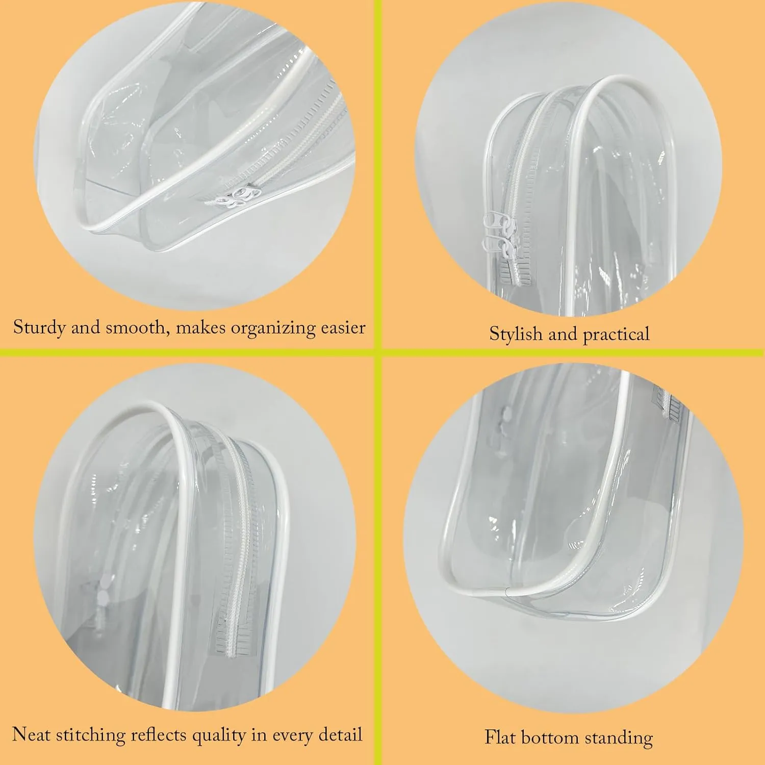 Pink Clear Bags Beach Bag Accessories,Can Be Installed Inside And Outside The Bag,Can Be Filled With Cute for Doll (White, Large)