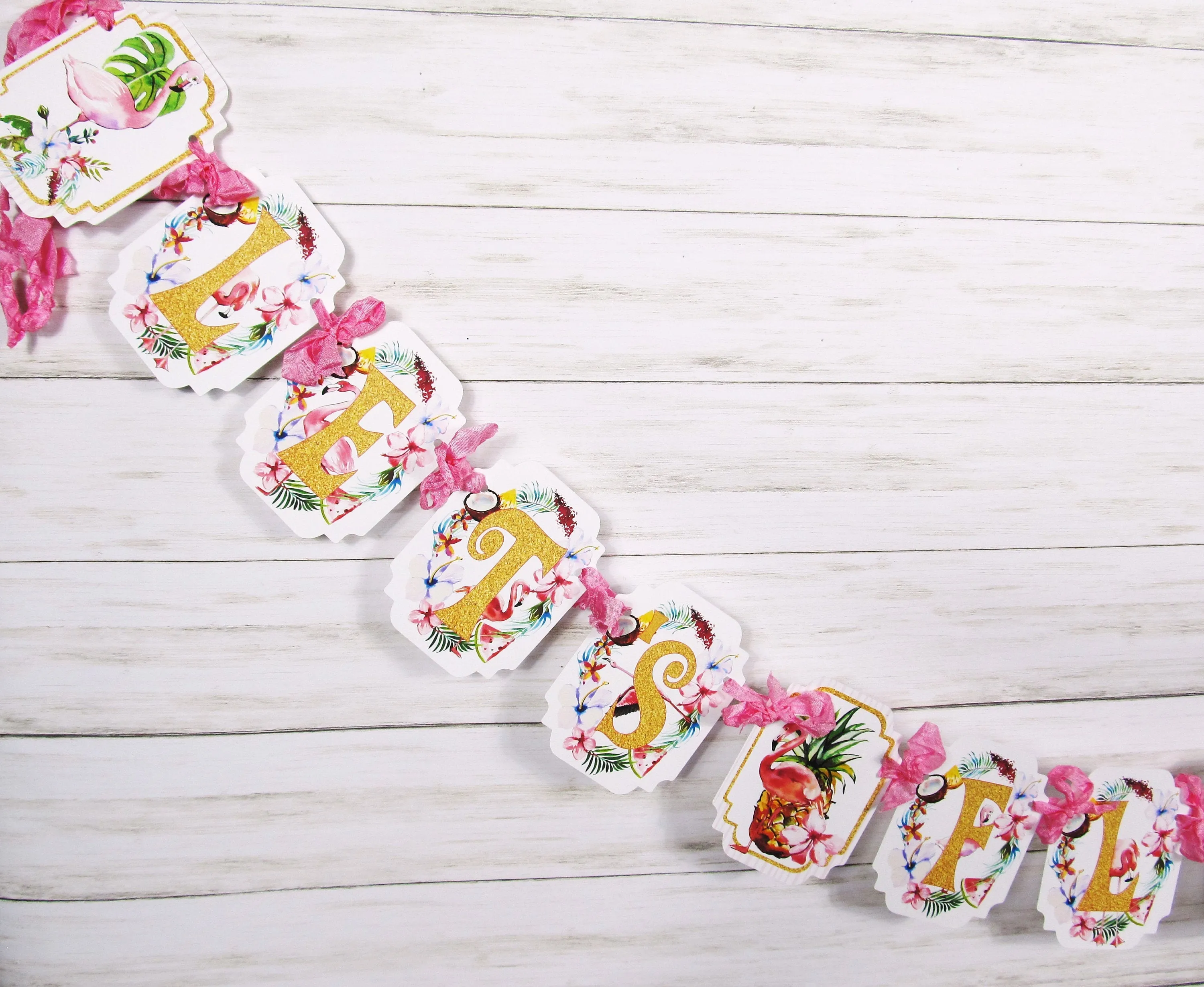 Pink Flamingo Floral Tropical Bridal or Baby Shower Table Decorations