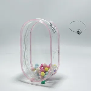 Pink Large Clear Bags for Doll Accessories & Labubu Case – Perfect for Storage and Display – Inside & Outside Use (Pink, Large)