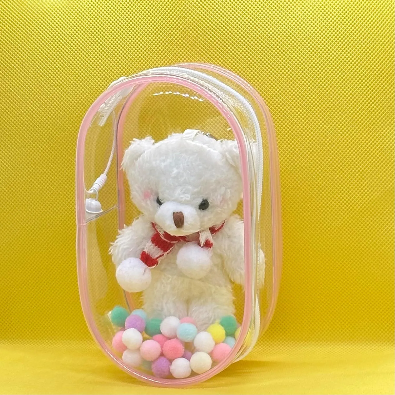 Pink Large Clear Bags for Doll Accessories & Labubu Case – Perfect for Storage and Display – Inside & Outside Use (Pink, Large)