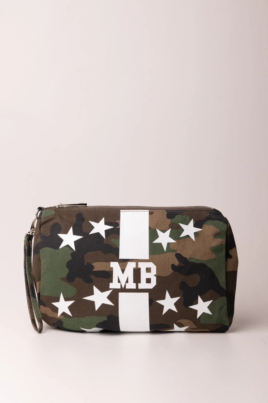 Pochette In Canvas con Stampa Stelle Camouflage