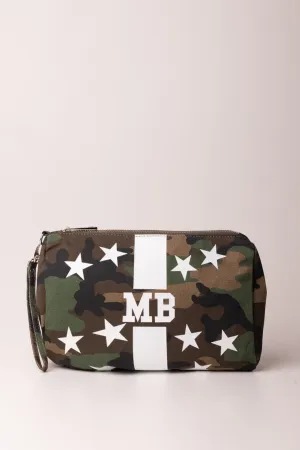 Pochette In Canvas con Stampa Stelle Camouflage