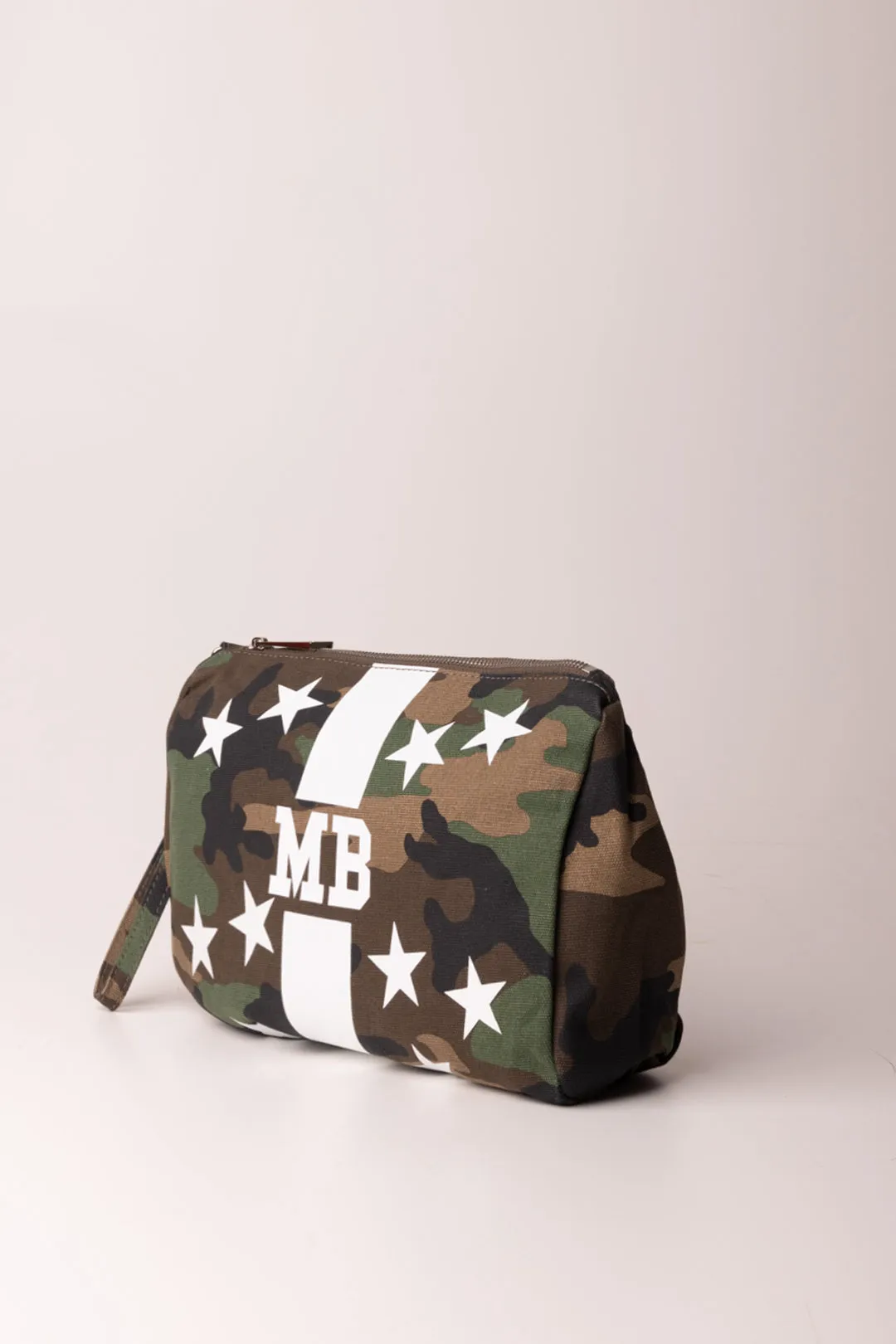 Pochette In Canvas con Stampa Stelle Camouflage