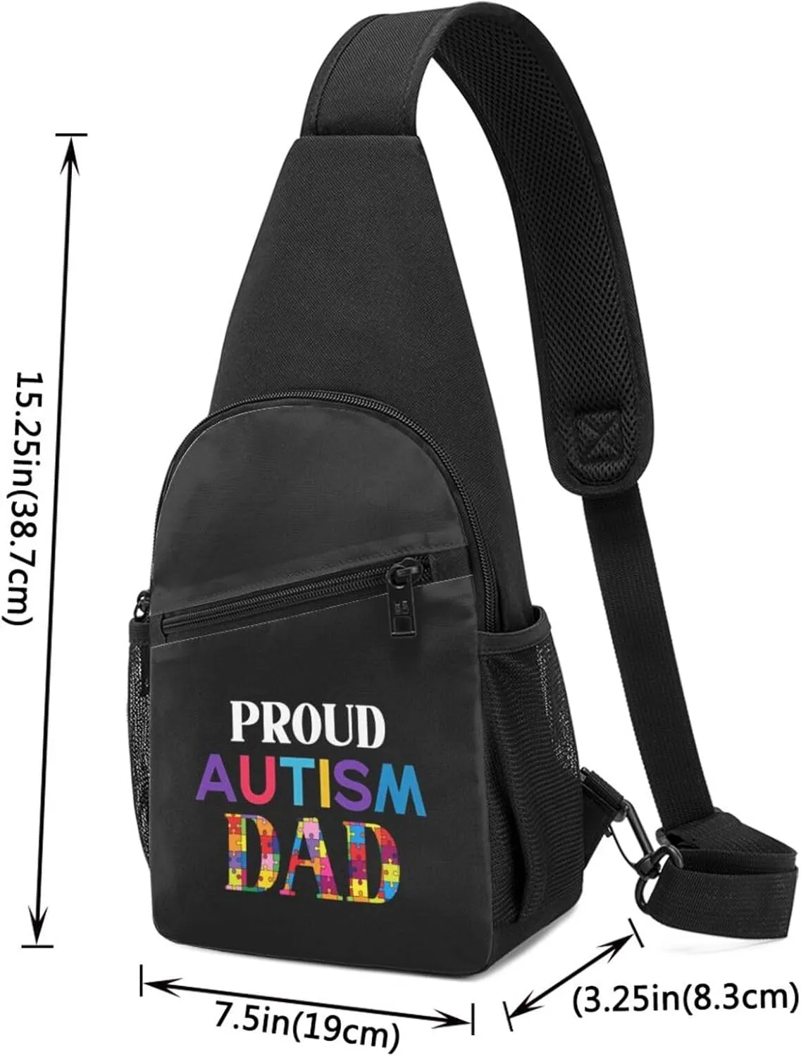 Prouds Autism Dad Chest Pack Leisure Shoulder Crossbody Chest Bag