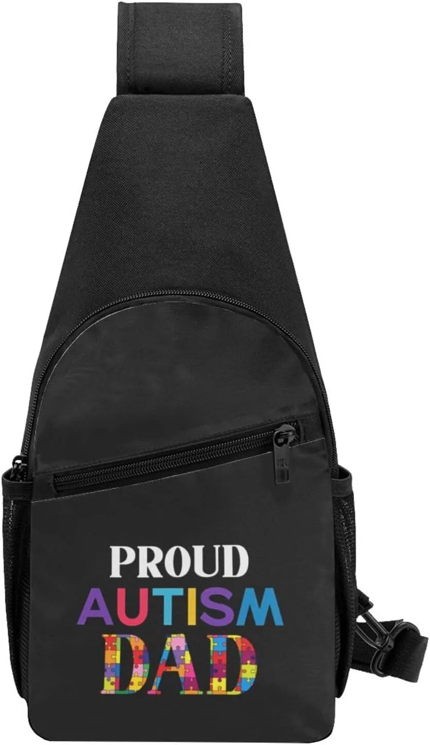 Prouds Autism Dad Chest Pack Leisure Shoulder Crossbody Chest Bag