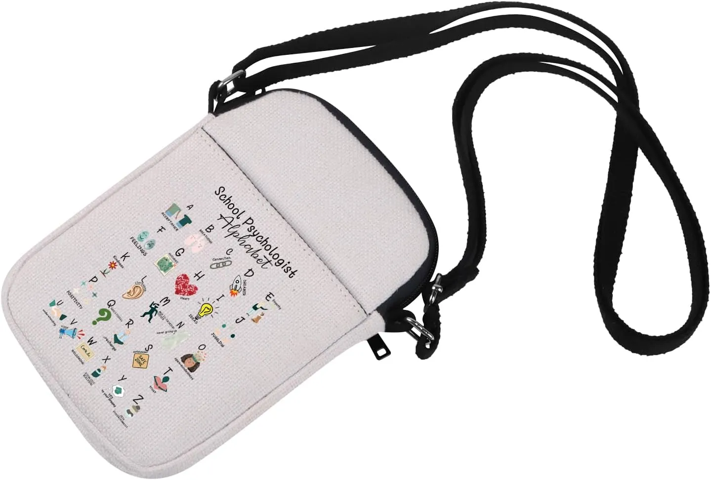 Psychologist Cosmetic Bag Psychologist Appreciation Gift Psychology Makeup Zipper Pouch for Women (Sch-Psych Crossbody)