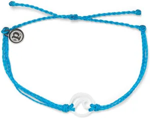 Pura Vida Aqua or White Enamel Wave Bracelet - Waterproof, Adjustable Band