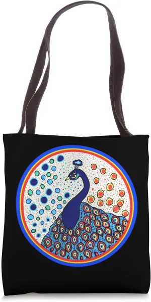 Pyram's Heart Folk Art Design- the Caribbean Peafowl Tote Bag