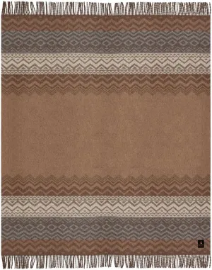 Quechua Whispers - Premium Alpaca Wool Blend Throw Blanket Handwoven Luxuriously Soft Warm Geometric Design 72" x 60" (Taupe/Gray/Beige)