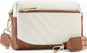 Quilted Crossbody Purse Anti Theft Travel Purses Bag for Women Small Leather Trendy Bags with Guitar Strap for Wallet
