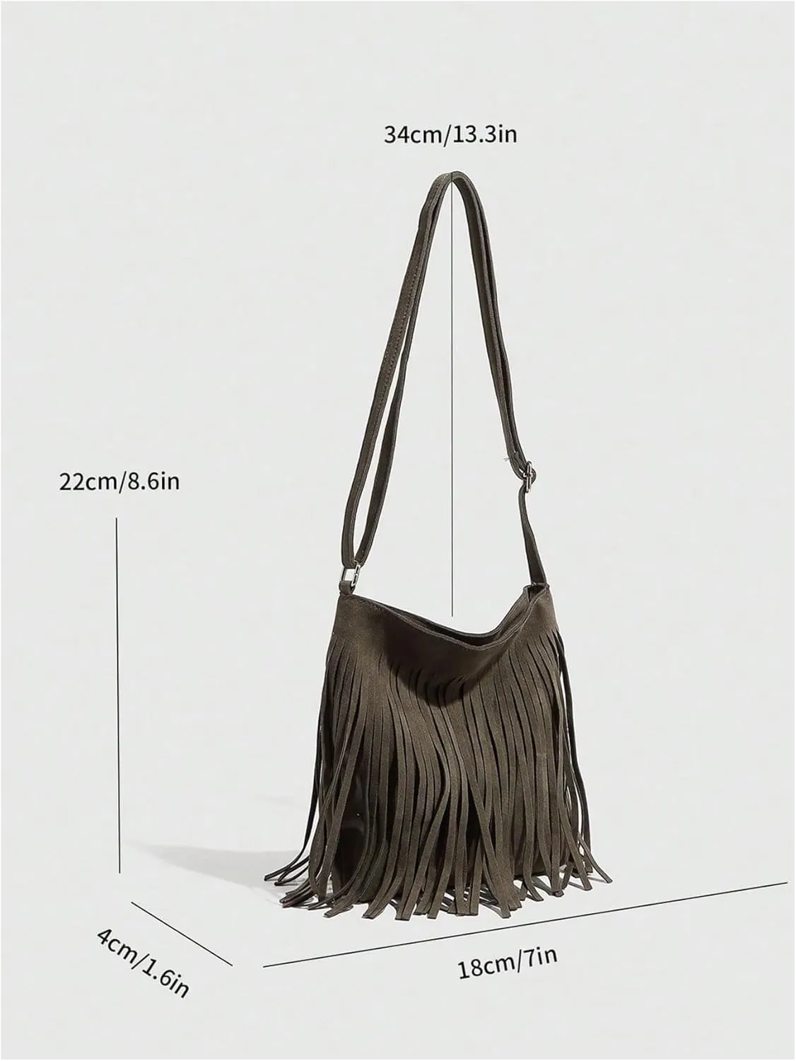 QWINEE Women's Fringe Hobo Bags Tassel Vintage Suede Crossbody Bag Shoulder Bags