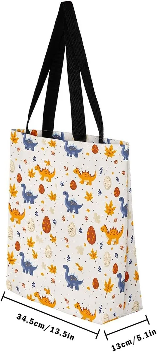 Rainbow Canvas Tote Bag,Butterfly Tote Bag,Cartoon Rainbow Colorful Sun Clouds Shopping Grocery Bags