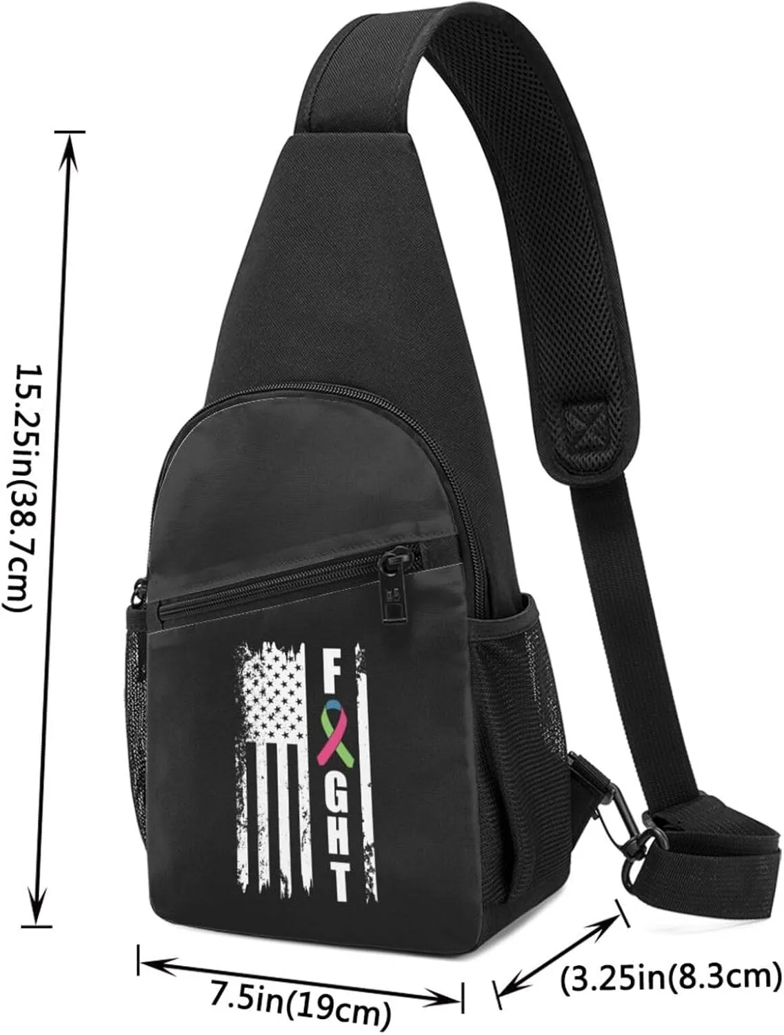 Rare Disease Awareness Chest Pack Leisure Shoulder Crossbody Chest Bag