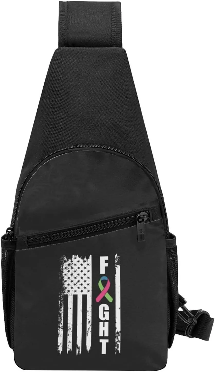 Rare Disease Awareness Chest Pack Leisure Shoulder Crossbody Chest Bag