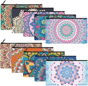 Reginary 20 Pieces Cosmetic Bag for Women, Roomy Makeup Bags with Zipper Toiletry Bag Pouch Travel Packing Accessory Organizer Gifts, 7 x 4.3 Inches (Mandala)