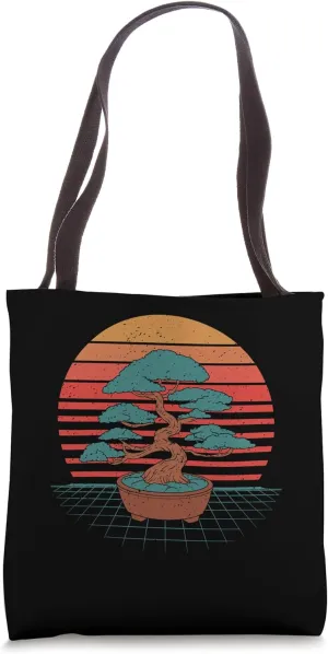 Retro Sunset Bonsai Tote Bag