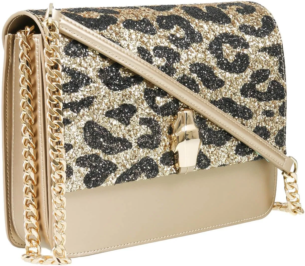ROBERTO CAVALLI Class GWLPCF D61 Milano Rmx 00 Gold/Black Large Shoulder Bag for womens