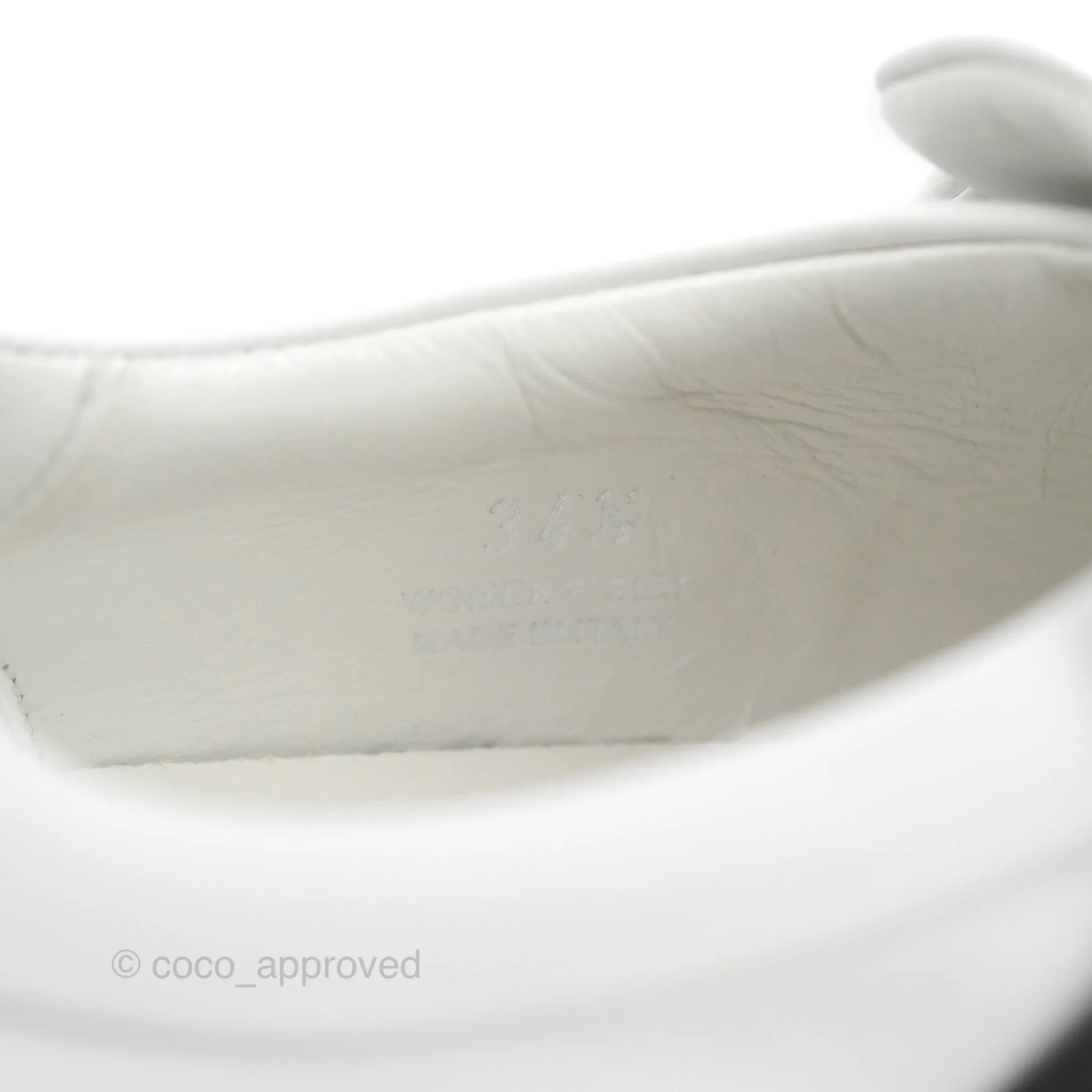 Roger Vivier Sneaky Viv Embellished Leather Sneakers White Size 34.5