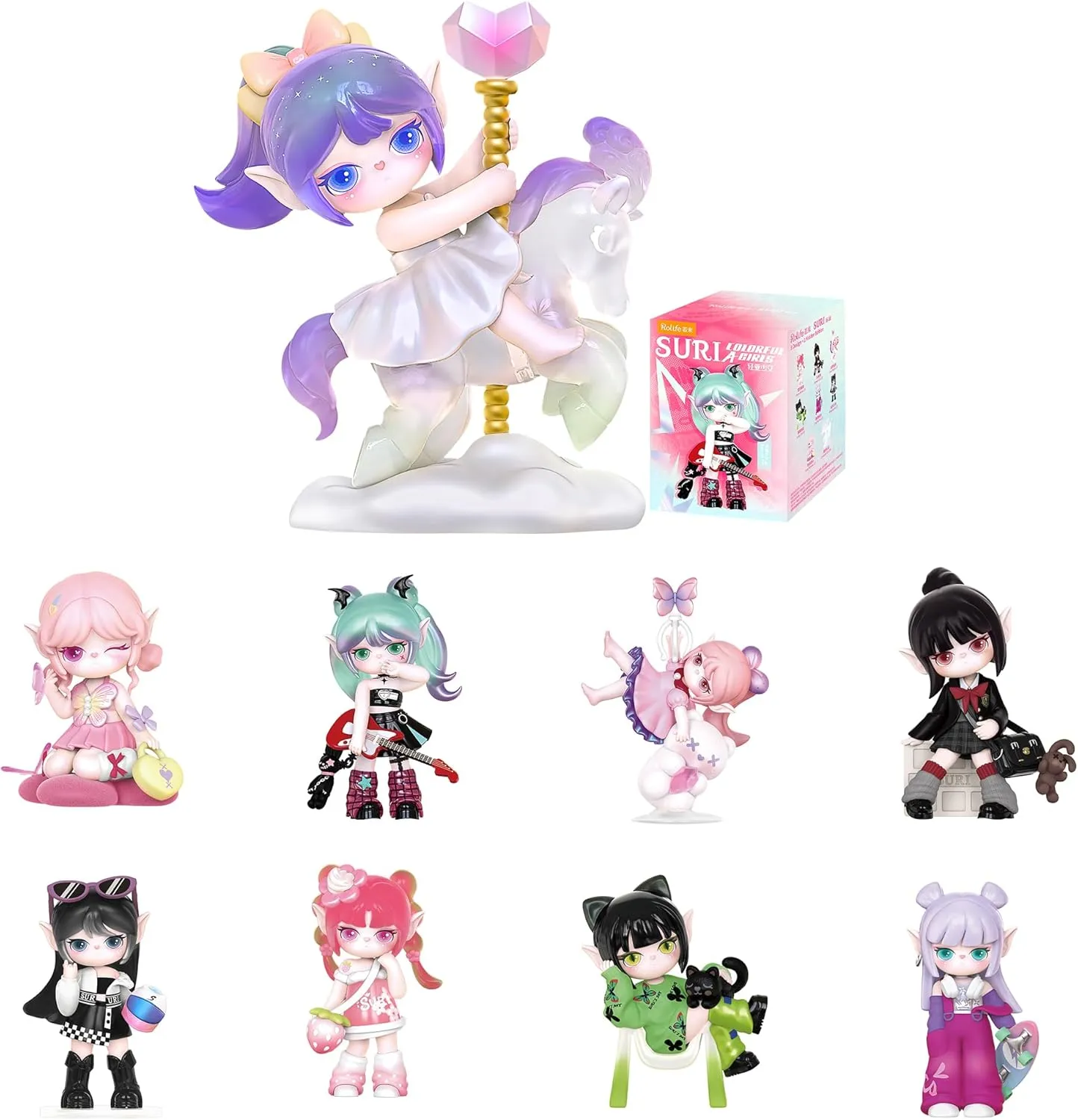 Rolife Suri Blind Box-Colorful Girls Series-Cute Action Figure-Kawaii Figures Blind Bags Creative Gift for Girls and Women
